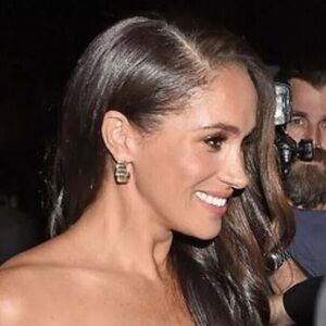 J. Crew Trapezoid Stone Hoop Earrings Gold Plated Clear Glass ASO Meghan Markle